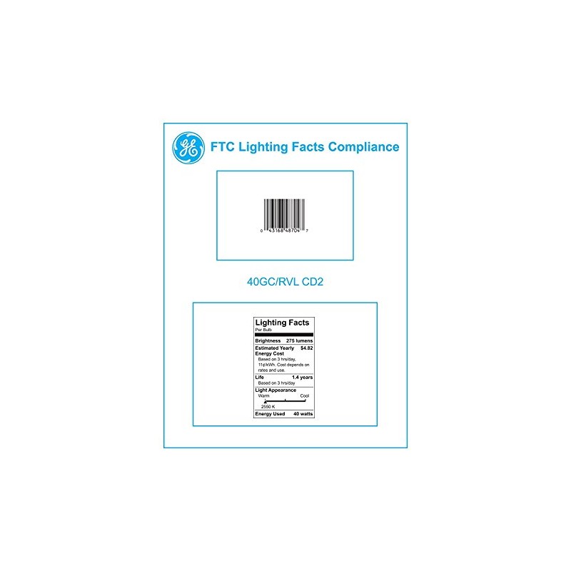 GE Lighting 48704 40-Watt Reveal Candelabra Globe G16.5, 4 Bulbs