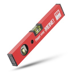TOX Spirit level 30 cm, red with print "Finger weg - MEINE", horizontal and vertical vials, made of aluminium with powder coating and shock-resistant rubber caps, 1 piece, 09790014