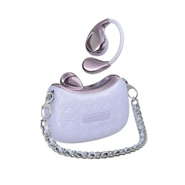 Open Ear Headphones Wireless Bluetooth Sports Earbuds with Ear Hooks Running Earphones Over Ear with Fashion Charging Case (Handbag Style) for Women Ladies TWS Open Ear Buds for Workout Runners Office