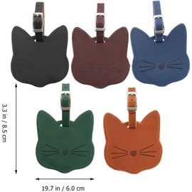 Etiquetas de Equipaje de PU Sintético en Forma de Gato 2 Piezas