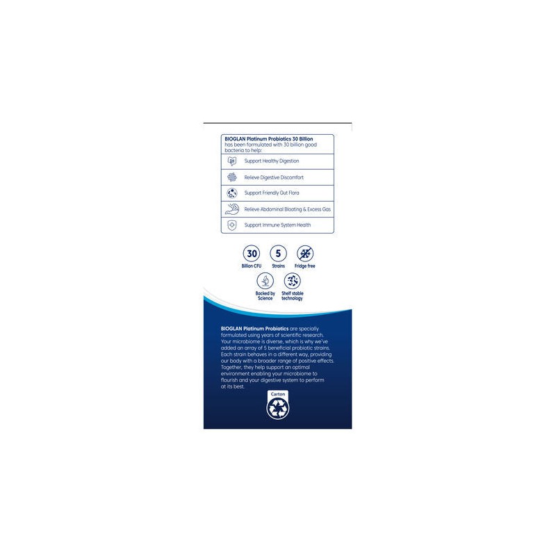 Bioglan Platinum Probiotics Daily 30 Billion 120 Capsules