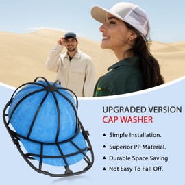 Eiito Hat Washer for Washing Machine, 2 Pack Baseball Cap Washer Fit for Adult/Kid's Hat Washer Frame Cage,Hat Protector Racks -Black