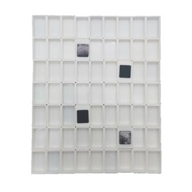 Watercolor Pans with Magnetic Stripes 100 Full White Plastic Empty Paint Pans for DIY Watercolor Oil Painting or Travel tin Box Palette Painting