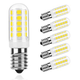 Chinnor E14 led Light Bulb e14 European Screw Base LED Light Bulbs 40 Watt Incandescent Bulb Equivalent,4W T3/T4 European Base Replacement Omni-Directional,Daylight White 6000k(5-Pack)