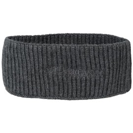 styleBREAKER 04026068 Women's Knitted Headband with Ribbed Pattern, styleBREAKER Logo Stick, Warm Winter Headband, Colour: Dark Grey Mottled