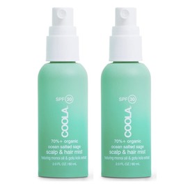 COOLA COOLA Organic Scalp Spray & Hair Sunscreen Mist with SPF 30, Dermatologist Tested Hair Care for Daily Protection, Vegan and Gluten Free, Ocean Salted Sage,2 Fl Oz (Pack of 2)