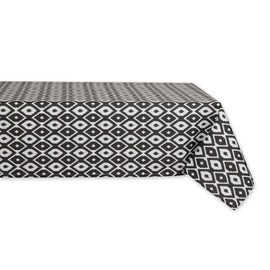 DII Ikat Outdoor Tabletop Collection Water Resistant, All Weather, 60x84, Black