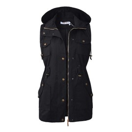BBX Lephsnt Women's Anorak Utility Jacket Vest Multi-Pockets Outdoors Vest Sleeveless Jacket
