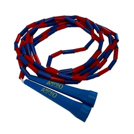 AMPRO Super Pro Ballers 10ft Adjustable Beaded Jump Rope - Red/Blue/Yellow - Skipping Rope/Boxers/Boxer/Fitness/Exercise