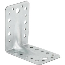 Angle Bracket Heavy Duty 2.5mm Galvanised Steel Metal Corner Braces for Joining, Bracing, and Reinforcing Pack of: 2 Size: 105x105x90x2.5mm