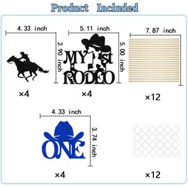 First R*deo Centerpiece Sticks, First Rode* Birthday Party Decorations, Western Cowb*y Theme Birthday Party Decorations, Baby Shower Birthday Party Supplies 12 PCS