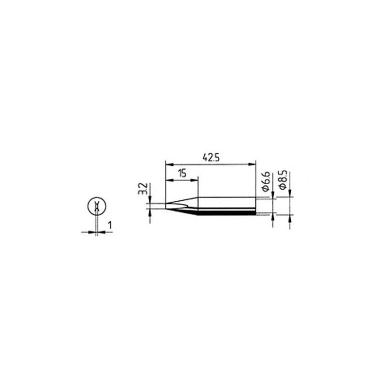 ERSA ERSADUR Lötspitze gerade meißelförmig 3,2 mm 0842EDLF