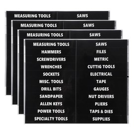 PATIKIL Tool Box Label Sticker, 4 Sheets Machine Organizer Decal Waterproof Tool Box Stickers for Home Industry, Black (22 Pcs/Sheet)