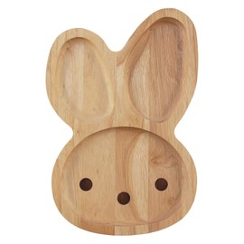 不二貿易 プレート キッズ 幅28cm ナチュラル うさぎ 天然木 割れにくい 軽量 木製 食器 ボヌール 23915