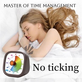 Visual Timer for Kids, 60 Minutes Countdown Timer for Classroom, Kitchen, Home, Office, Study, Pomodoro Timer, No Ticking ADHD Tools for Kids (Coffee Color)