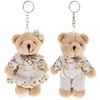 CALLARON 2-Piece Bear Plush Keychain Set for Couples Matching Bag