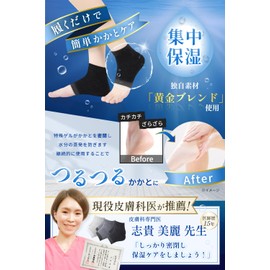 Heel Care, Moisturizing Socks, [Just Put it on and Sleep, Intensive Moisturizing with Water Sensitive Gel], Set of 3, Heel Socks, Heel Care, Crack Prevention