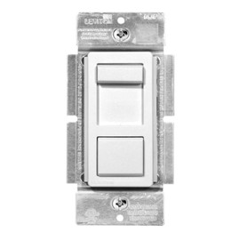 Leviton IPL06-10W Decora IllumaTech Slide Dimmer, 600W-120VAC Incandescent and 150W-120VAC dimmable LED/CFL, 60Hz, Single Pole or 3-Way- White