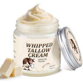 GARPGONA Beef Tallow for Skin, Whipped Tallow Cream for Face Moisturizer, 100% Grass Fed, Deeply Nourishing for Body, Smooth Soft for Dry Skin (Unscented)