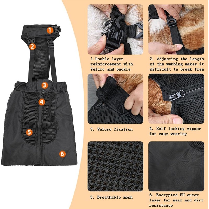 Dog Drag Bag for Paralyzed Rear Legs- Dog Wheelchair Alternative