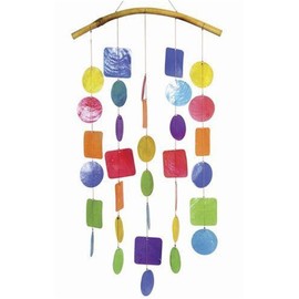 Chesapeake Bay 10713 Rainbow Capiz Shell Wind Chime 9 Inches x 23 Inches