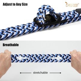 JASGOOD Multicolored Elastic Braided Belt, 1 3/8", Men Woven Stretch Golf Belt for Jeans Shorts Pants