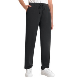 Weintee Women's Petite Sweatpants Jogging Pants with Pockets L Black