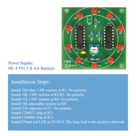 Soldering Practice Kit Adjustable Speed Flow LED Light Soldering Projects Teaching Supplies DC 4.5V DIY Electronic DIY Kits HUAGZIMO