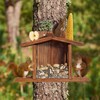 MIXUMON Wood Squirrel Feeder, Squirrel Feeders for Outside Winter, Wooden