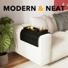 SpaceAid Bamboo Couch Cup Holder, Anti Falling Foldable Sofa Armrest