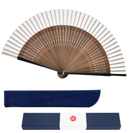 Dockii Men's Folding Fan, Durable, Made in Japan, 8.3 inches (21 cm), Gift Box Included, Bag, Lightweight, Popular, Gentleman's Fan, Large, Bamboo, Luxury Silk Fan, Stylish, Women's, Mai Fan, Summer