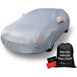 EzyShade 10-Layer Waterproof Car Cover. See Vehicle Size-Chart for Accurate Fit. All Weather Full Exterior Outdoor Covers Sedan Hatch Coupe. Sun UV Rain Snow Wind Protection. Size A0 (See Size Chart)