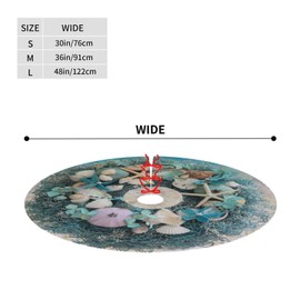 Sea Star Shell Conch Christmas Tree Skirt Decoration Merry Xmas for Summer Holiday Home Office Party 36"