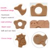 2pcs Beech Wooden Natural Handmade Wooden Teether Peace Sign Shape