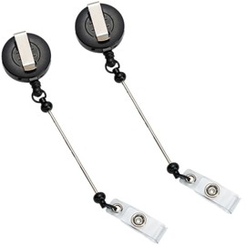 Badge Holder with Belt Clip, 2 Pcs Retractable ID Badge Holder Retractable Badge Holder Reel for Nurse Doctor Volunteer Teacher, Key Chain for Entry Cards