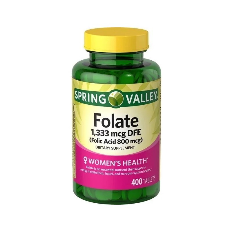 Acido Folico 800mg 400 Tabs Mujer Prenatal Spring