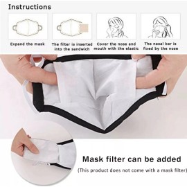 Unbranded COTTON FACE MASK, NOSE WIRE, ADJUSTABLE EAR, 2 FILTERS, POCKET, REUSE, WASHABLE