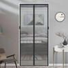 Magnetic Velcro Lace Fine Mesh Mosquito Screen Door for Entryway (Black) White White Medium