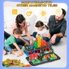 Mini Road Magnetic Tiles Set, Travel Magnetic Tiles with Metal