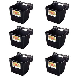 Little Giant HF15BLACK 15 Quart Mountable Plastic Hook Feeder, Black (6 Pack)