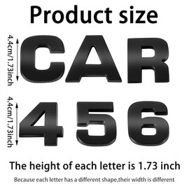 Lamoutor 43Pcs Large Size Car Emblem Letters Sticker DIY 3D Chrome Number Symbol Badge Decal（Black）