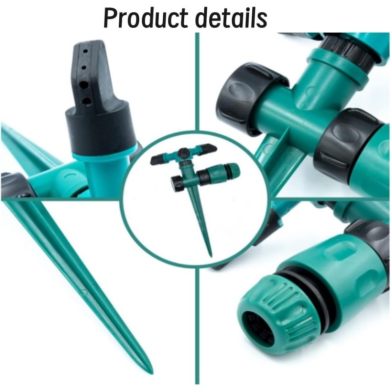 Goxfaca Garden Sprinklers, 2pcs Automatic 360° Rotating Lawn Sprinkler, Large