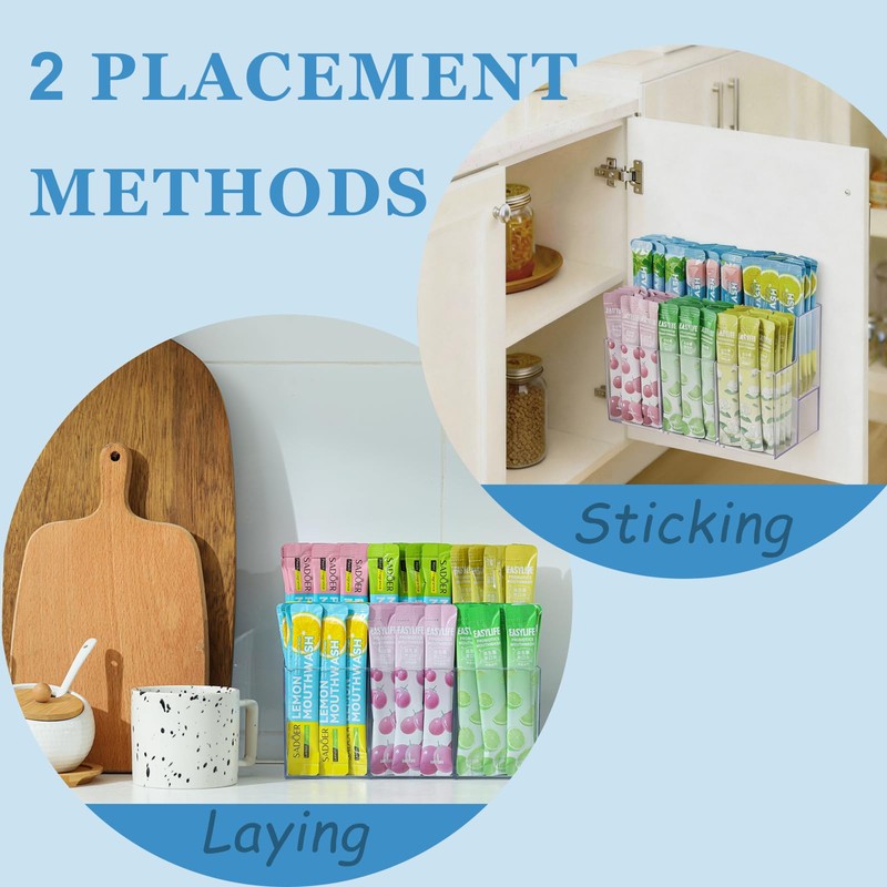 CLUQMEIK 2-Tier Drink Packet Organizer, Acrylic Drink Water Flavor Packet