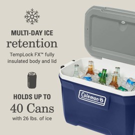 Coleman 316 Series Insulated Portable Cooler with Heavy Duty Latches, Leak-Proof Outdoor High Capacity Hard Cooler, Keeps Ice for up to 5 Days