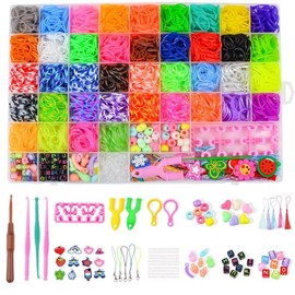 LKTINGOV 5000+Colorfur Loom Rubber Bands Set,Color Rubber Bands for Bracelet Making Kit DIY Band Bracelet Mega Refill Kit Girls Gift to Improve Imagination,X-mas Birthday Gift for Kids