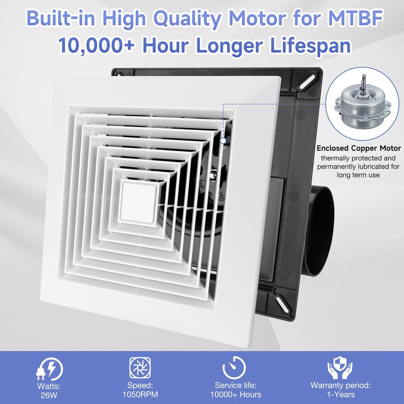 Fanspex Bathroom Ceiling Exhaust Fan, Household Bath Vent Ventilation Fan