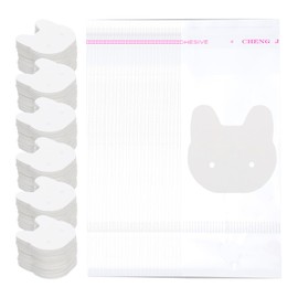 PATIKIL Earring Display Cards, 300 Pcs Cat Shaped Jewelry Hanging Earring Display Holder Card with 300 Pcs Clear Bags for Selling Earrings Ear Studs, White