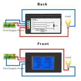 Digital Circuit Power Monitor, Pzem-031 DC Multimeter Module LCD Current/Power/Voltage/Current Meter 20A 6.5-100V DC 0-2000W Kwh Meter