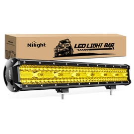 Nilight LED Light Bar 20Inch 420W Yellow Flood Spot Combo Triple Row Driving Lamp Roof Bumper Off Road LED Work Lights Pods for Van Camper Wagon Car Pickup Golf Cart ATV UTV SUV Truck Boat 4x4