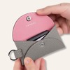 COGURE COSKC Smart Key Case, Genuine Leather, with Window, Carabiner